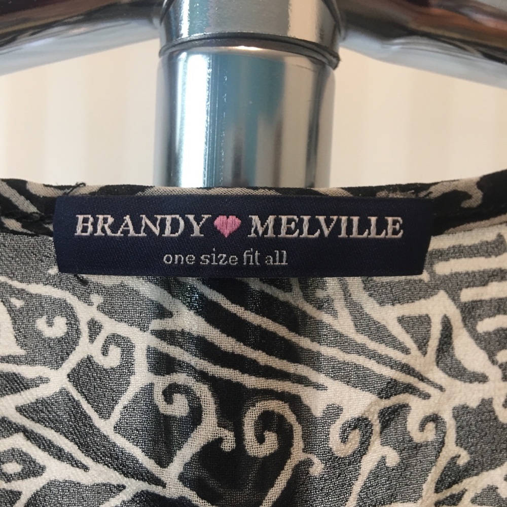Brandy Melville black/white sheer mesh design tank Size M - Picture 3 of 5